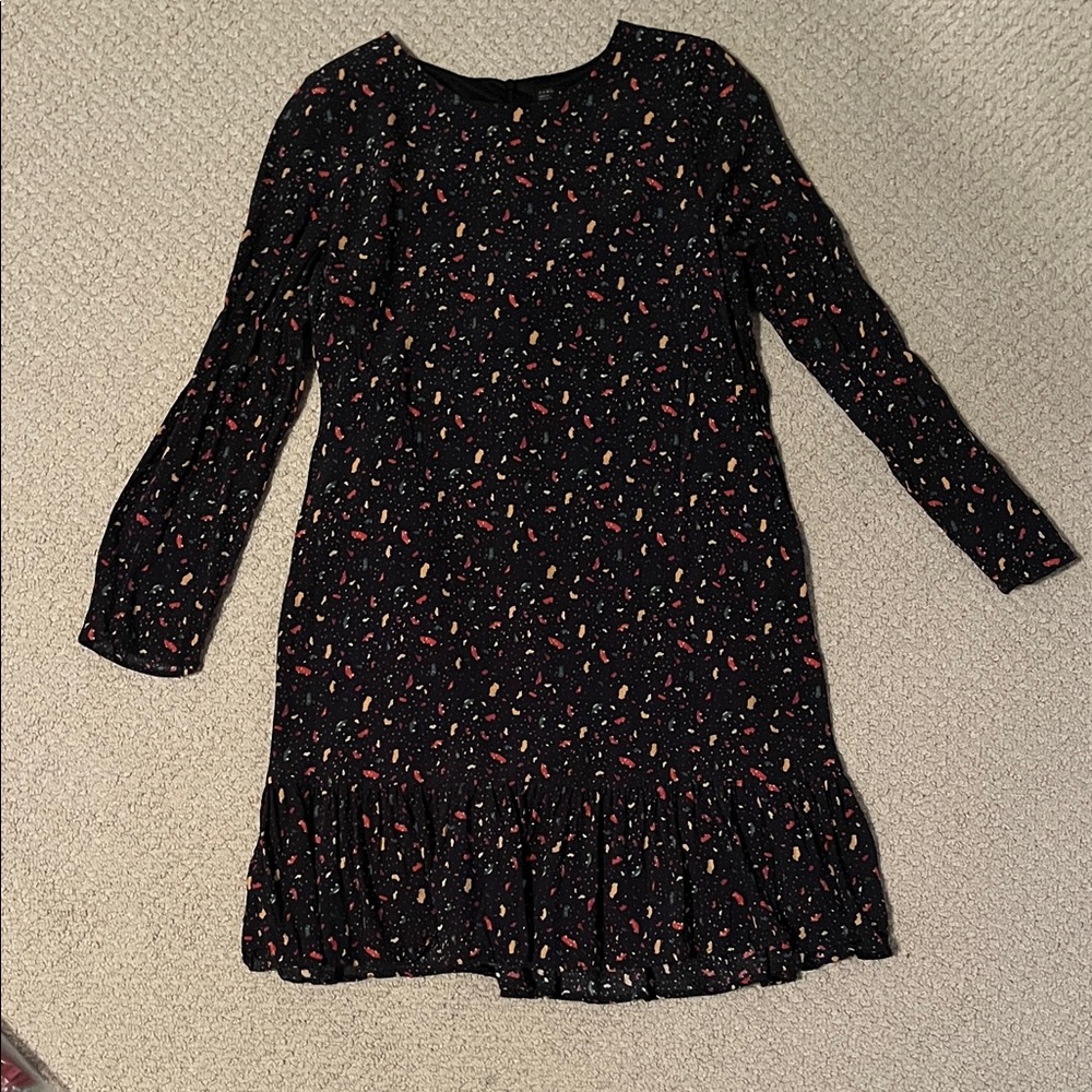 Zara Black Dress with Colorful Pattern
